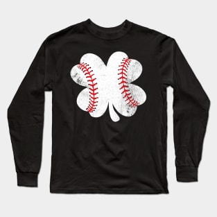 St Patrick's Day Baseball in A Clover Long Sleeve T-Shirt